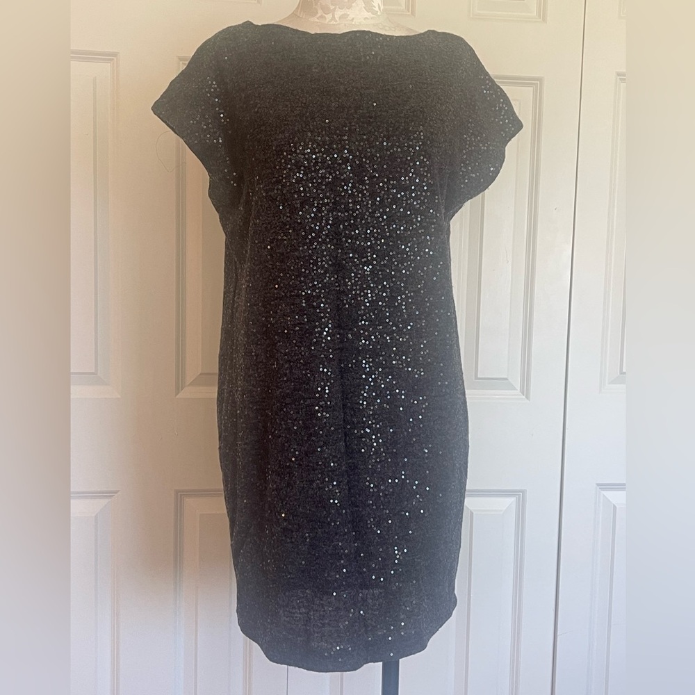 Vivienne Tam Dark Grey Sequin Sweater Dress